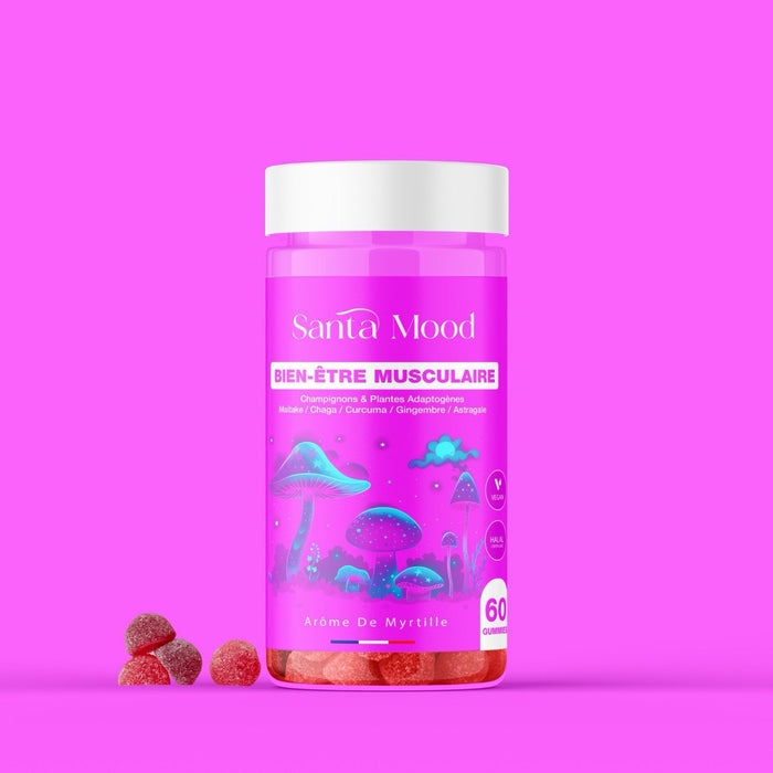 Santa Mood – Gummies Bien-Être Musculaire | Curcuma & Champignons