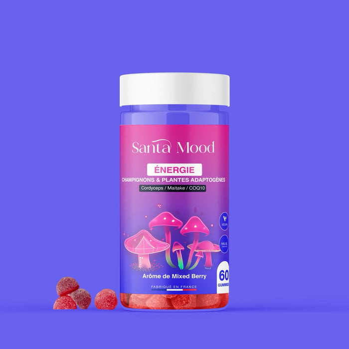 Santa Mood – Gummies Énergie Naturelle | Cordyceps, Maitake, CoQ10 & Vitamines B